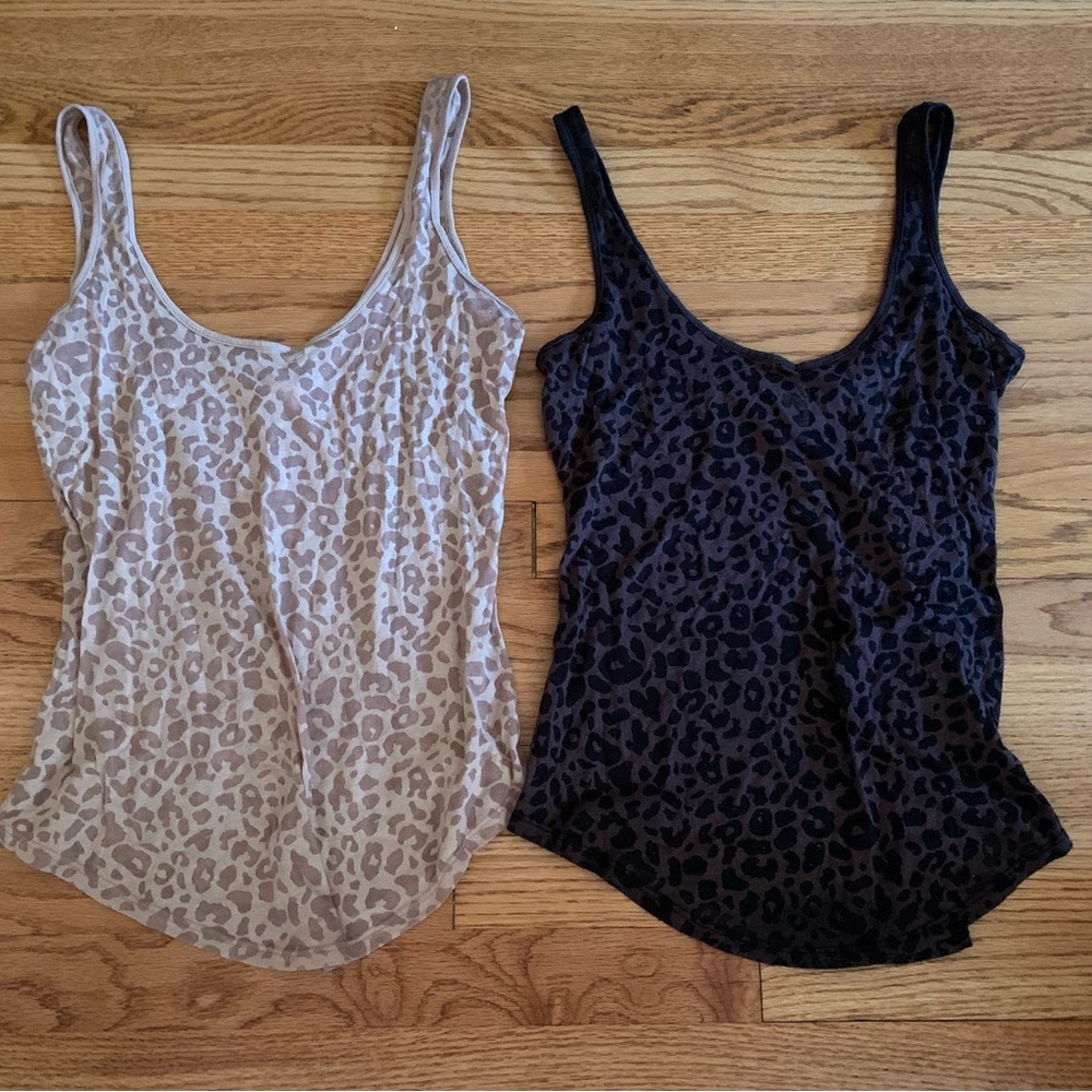 Chic Leopard Print Tank Tops - Black and Tan